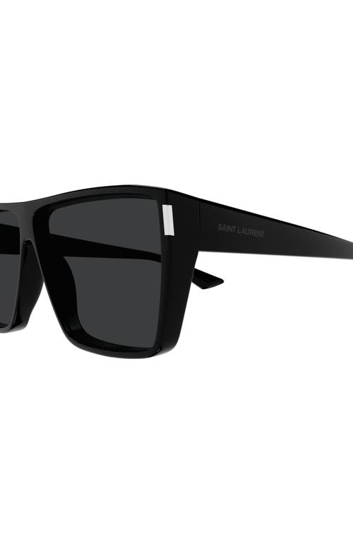 Saint Laurent Sl 756 64mm Oversize Rectangular Sunglasses In Black