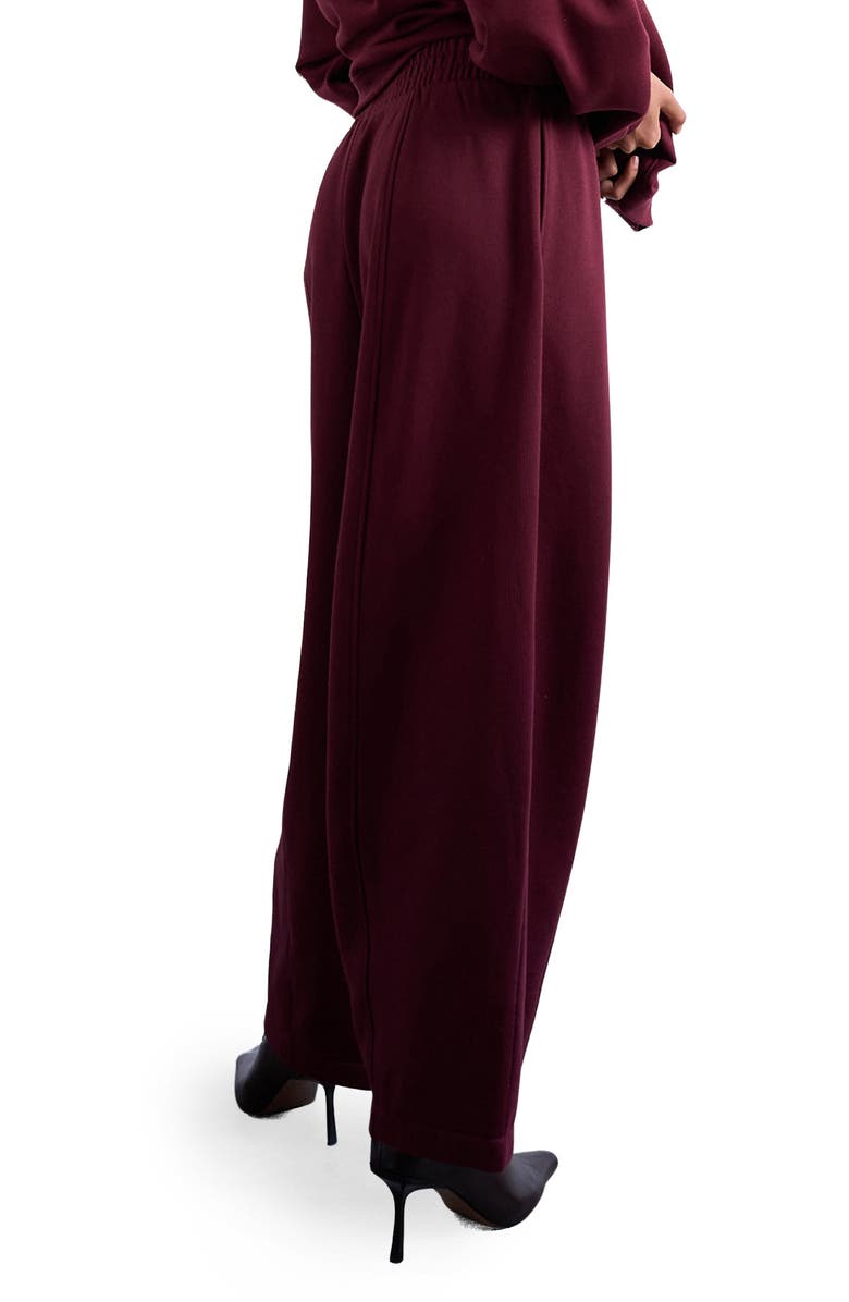Topshop Pleated Balloon Jogger Pants, Alternate, color, Burgundy