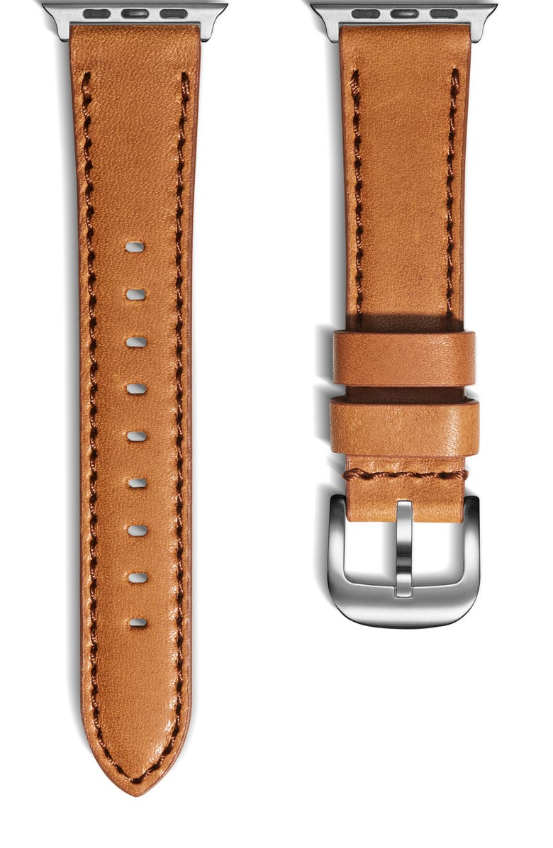 Shinola Leather 20mm Apple Watch<sup>®</sup> Watchband, Main, color, 