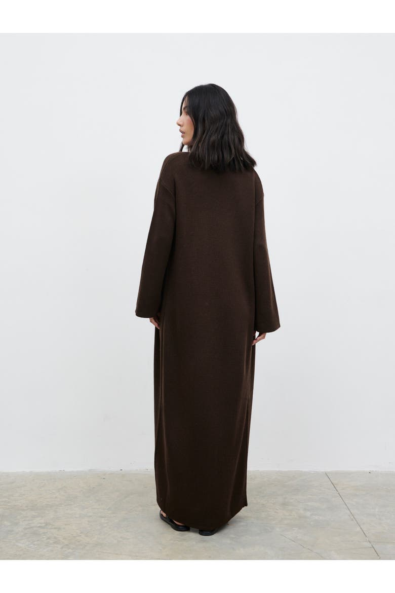 Dora Maxi Knit Cardigan, Alternate, color, Chocolate
