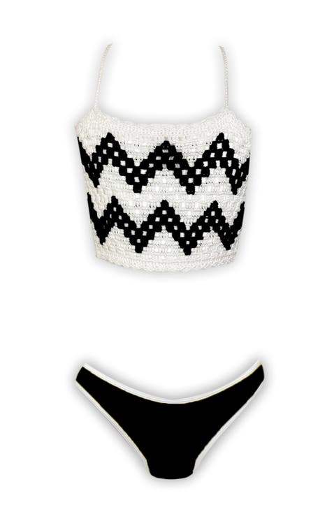 Hand-Made Chevron Crochet Two Piece Bikini, Little Kid-Big Kid