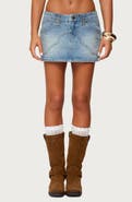 EDIKTED Tory Western Denim Miniskirt