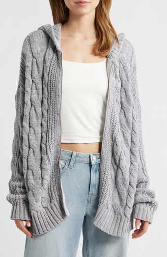 Dylan Cable Knit Zip-Up Hooded Sweater