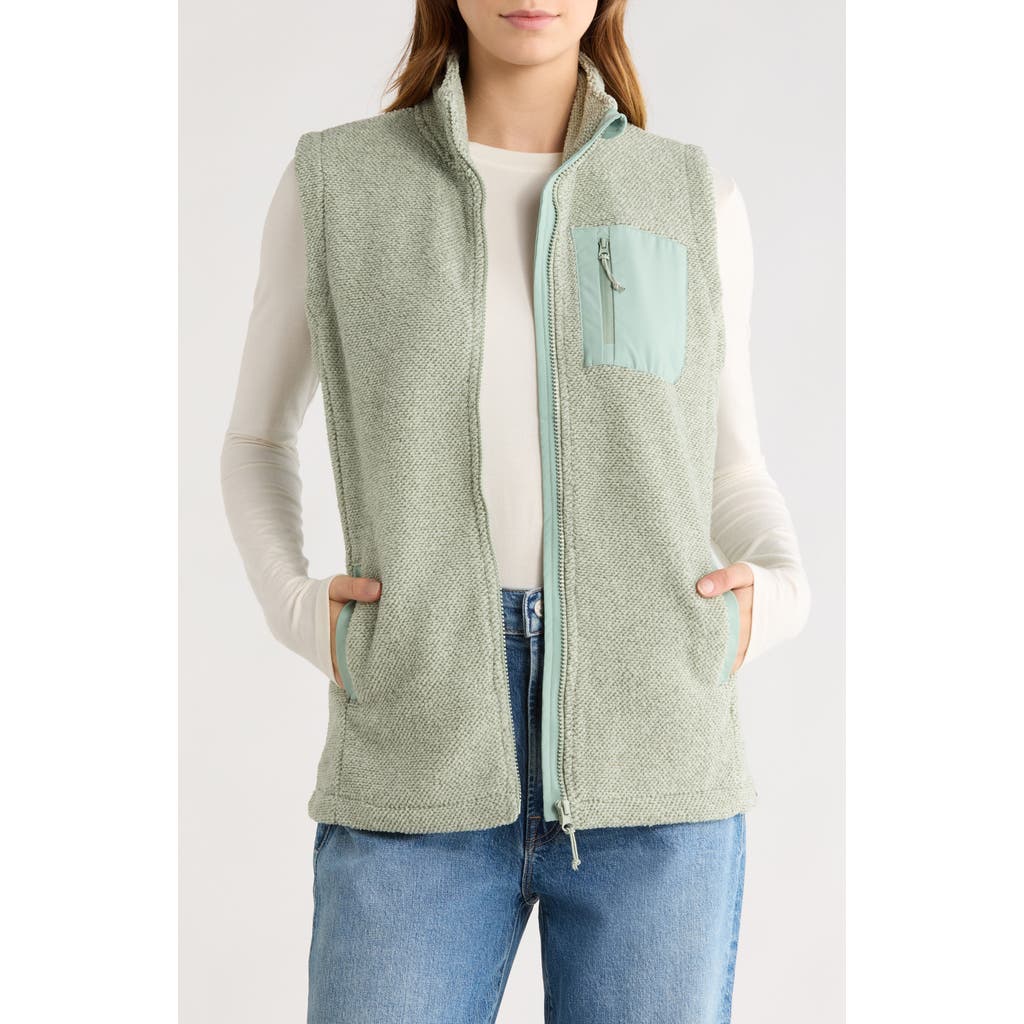 Balance Collection Amara Fleece Knit Zip Vest In Green