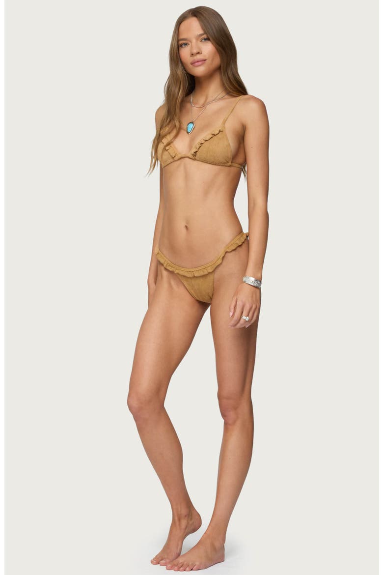Gilda Faux Suede Bikini Bottoms, Alternate, color, BROWN