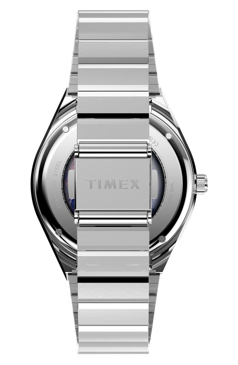 Timex<sup>®</sup> Q Timex NASA 40mm Stainless Steel Bracelet Watch, Alternate, color, Silver-Tone