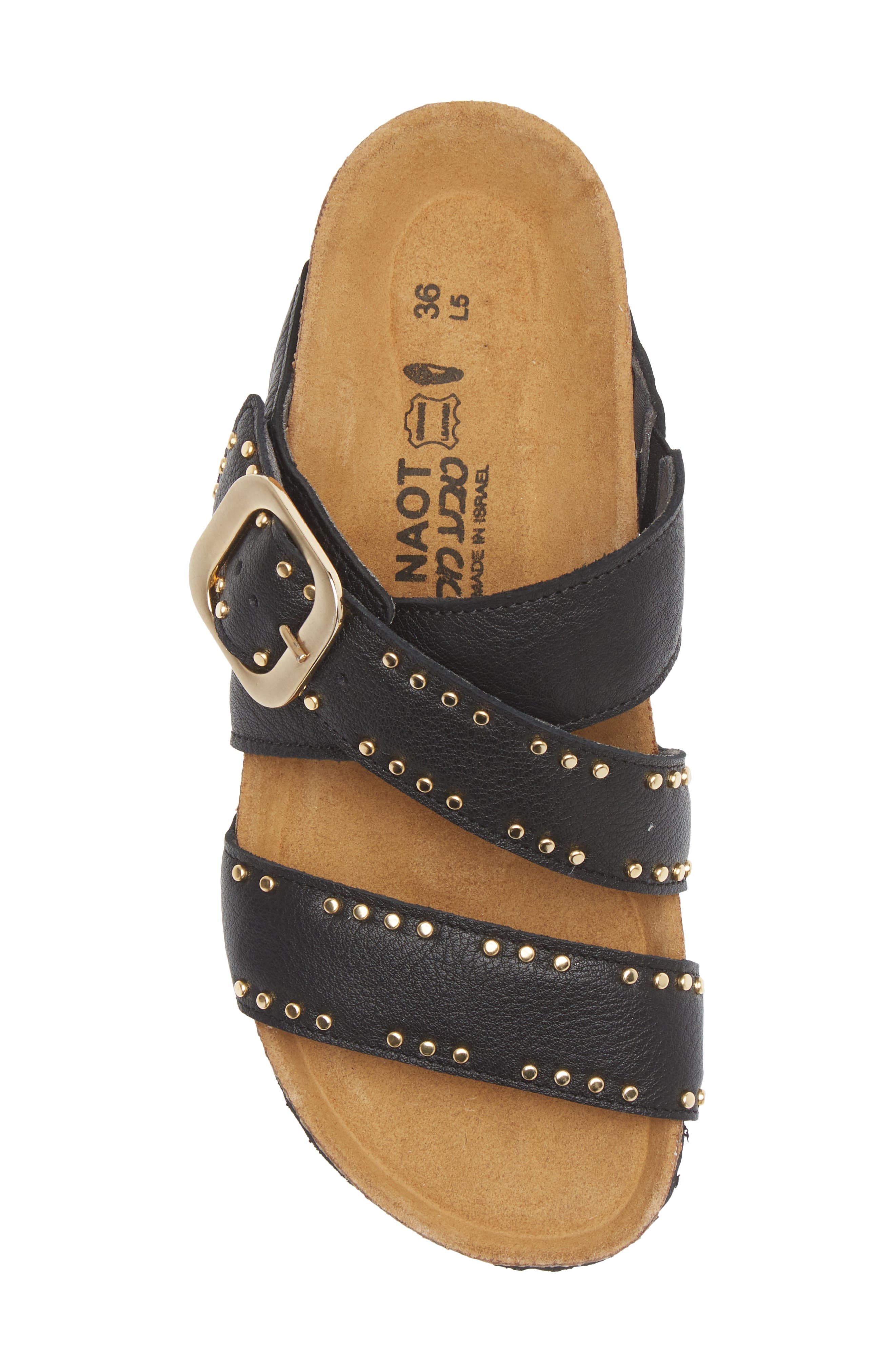 Naot Carolina Slide Sandal, Alternate, color, Soft Black Leather