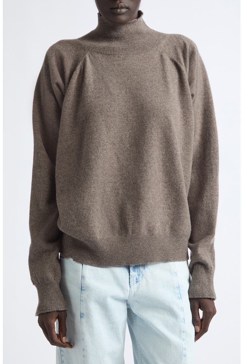 Lived In Distressed Wool Turtleneck Sweater, Main, color, MUD