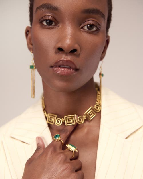 Ottoman Hands Megara Geometric Spiral Necklace In Gold