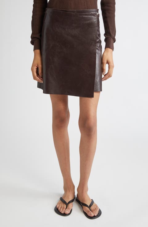 Sandi Leather Wrap Skirt