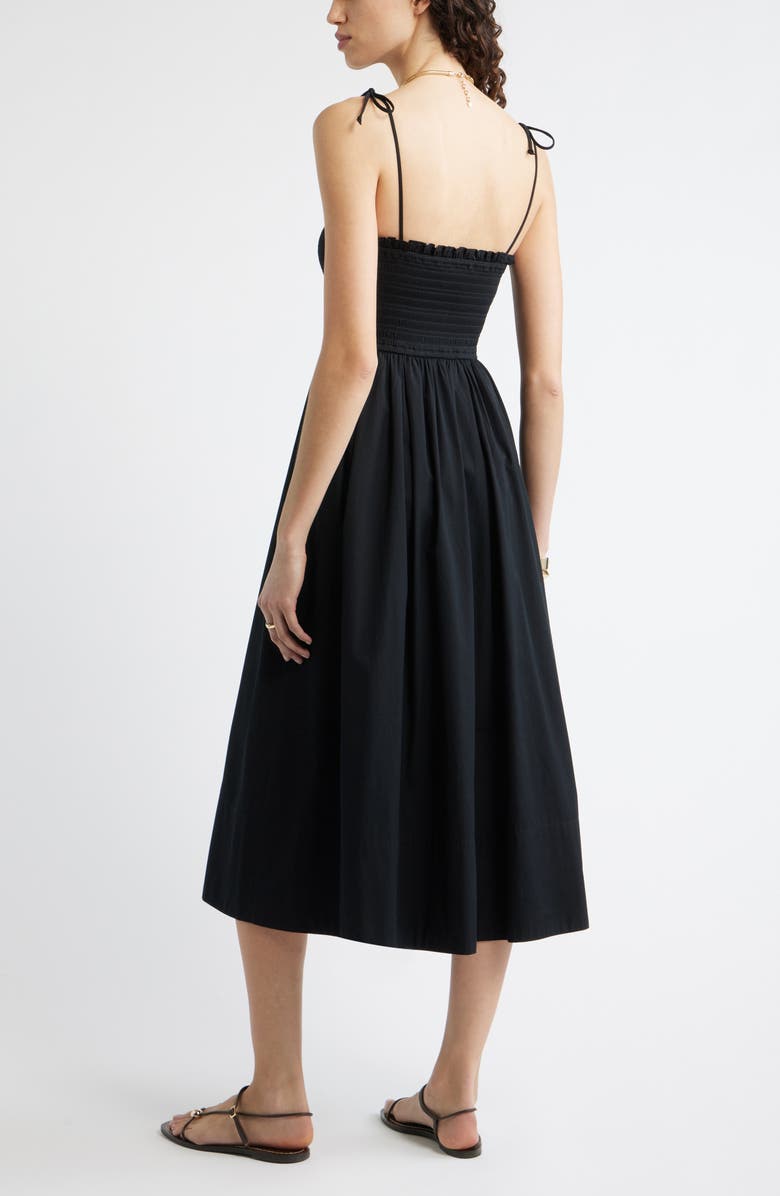 Nordstrom Smocked Stretch Cotton Sundress, Alternate, color, Black