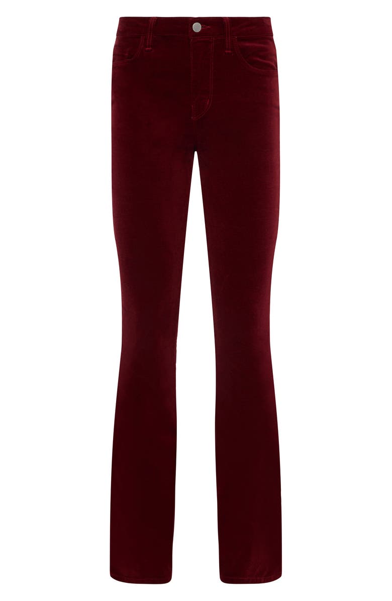 L'AGENCE Stevie High Waist Straight Leg Velvet Pants, Alternate, color, Dark Syrah