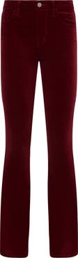 L'AGENCE Stevie High Waist Straight Leg Velvet Pants