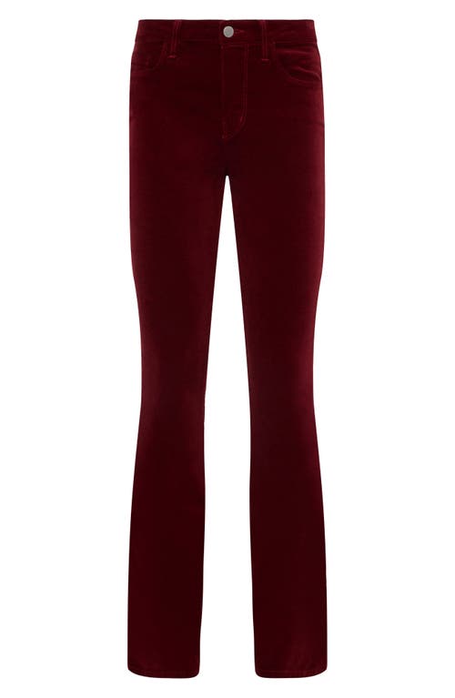 L Agence L'agence Stevie High Waist Straight Leg Velvet Pants In Dark Syrah