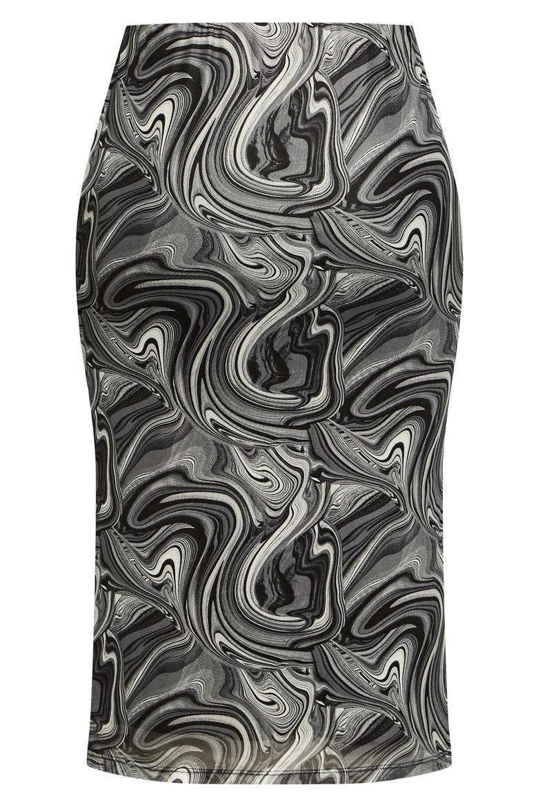 Aria Swirl Print Midi Skirt, Alternate, color, BLACK SWIRL