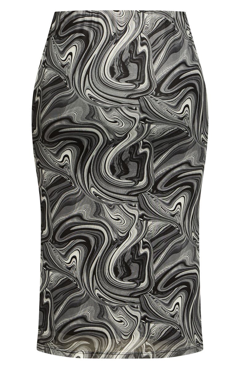 City Chic Aria Swirl Print Midi Skirt, Alternate, color,