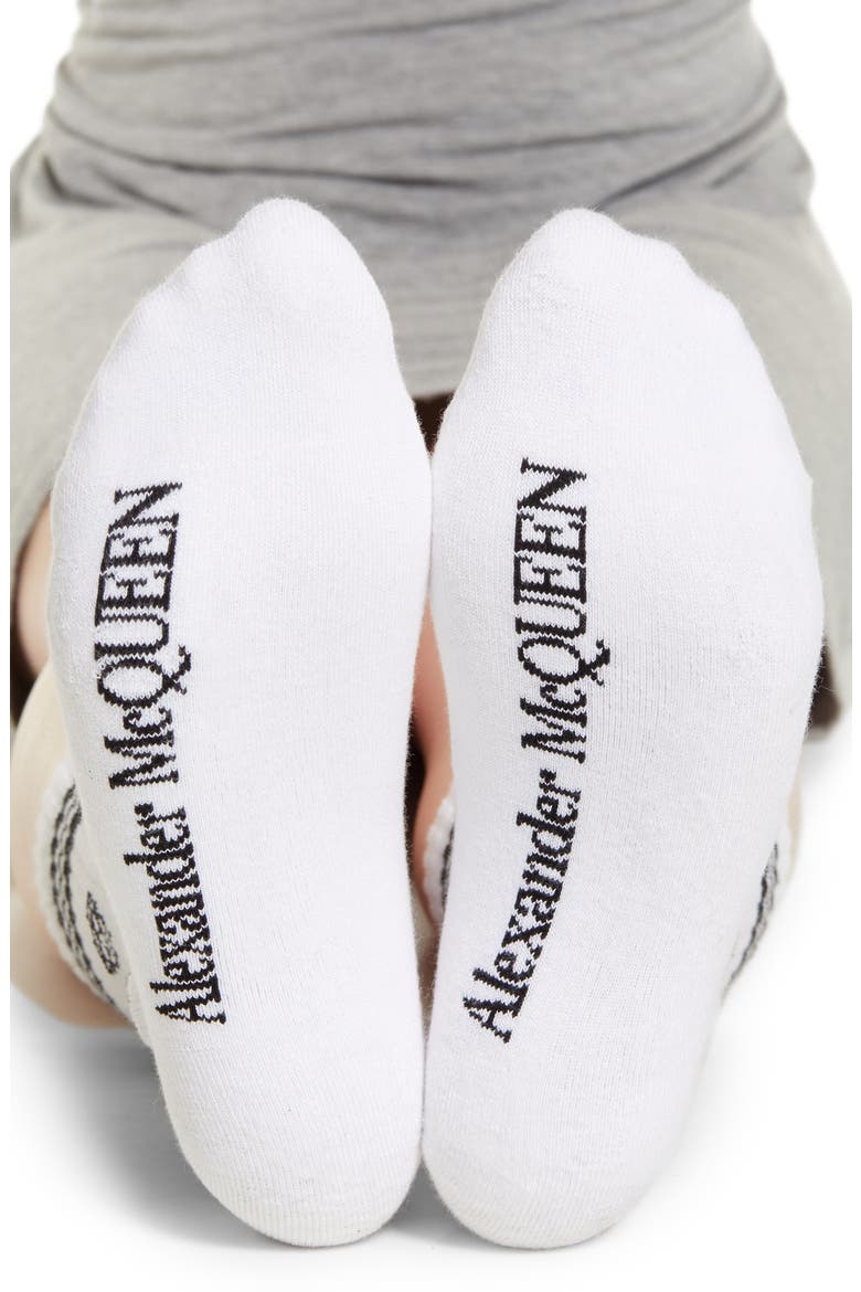 Alexander McQueen Skull Stripe Socks, Alternate, color, WHITE/ BLACK