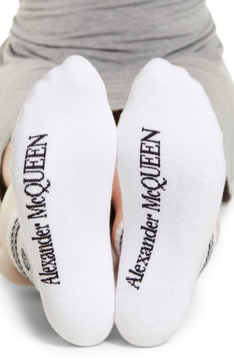 McQueen Alexander McQueen Skull Stripe Socks, Alternate, color, White/ Black