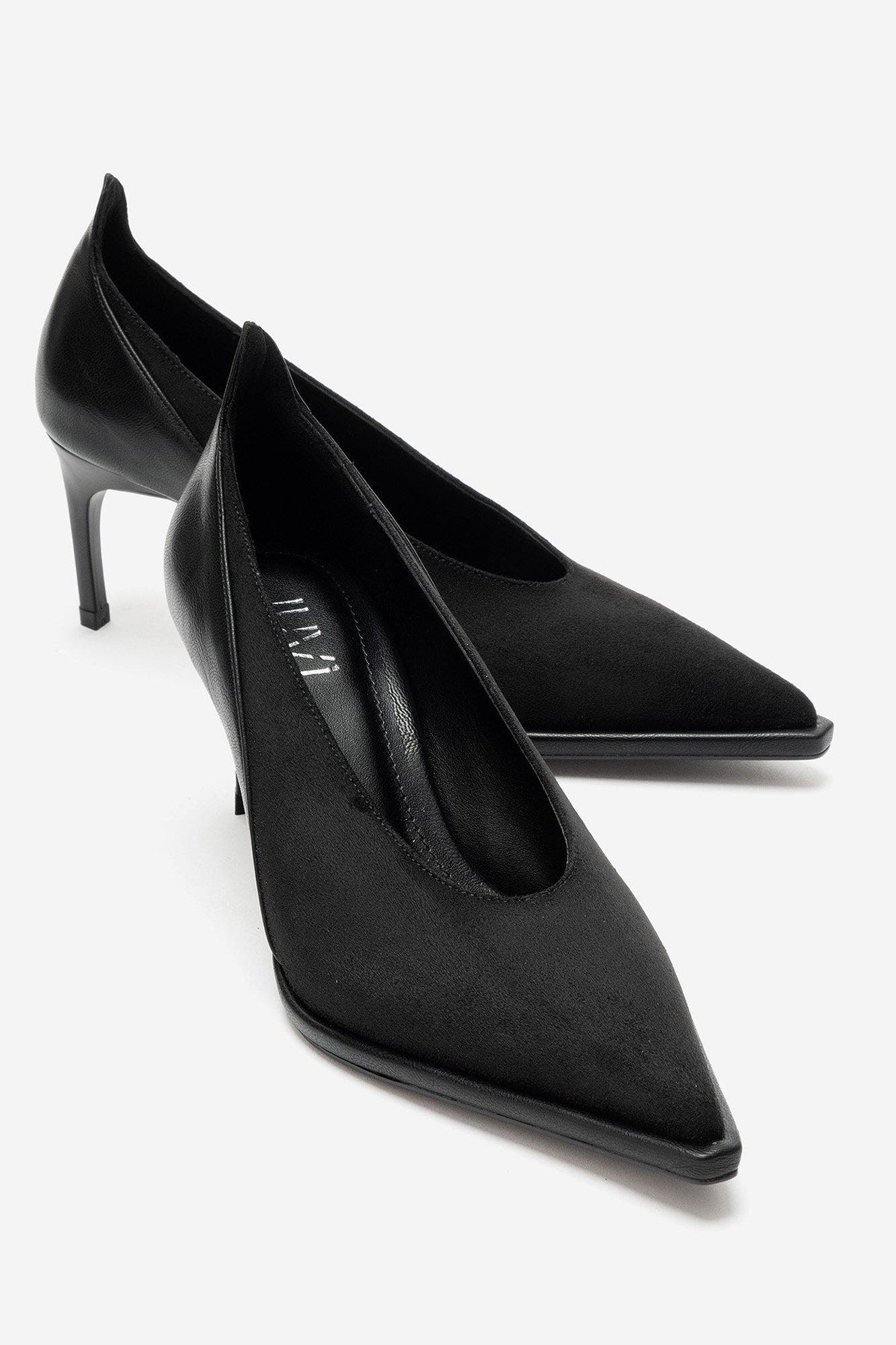 Meadow Pointed Toe Stiletto Pump, Alternate, color, Black Suede