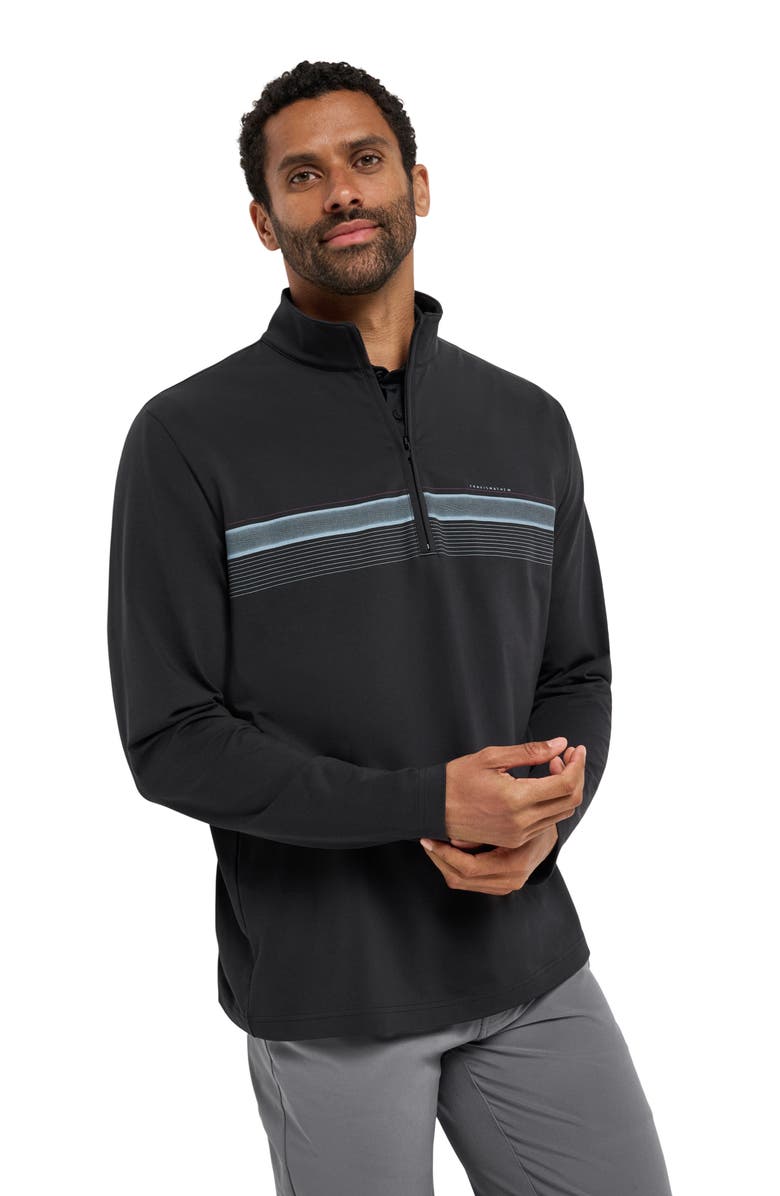 TravisMathew Nautical Adventure Quarter Zip Pullover, Alternate, color, Black
