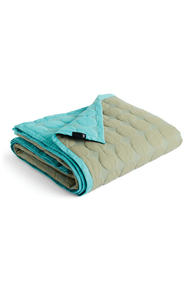 Mega Dot Reversible Cotton Blanket, Main, color, OLIVE GREEN