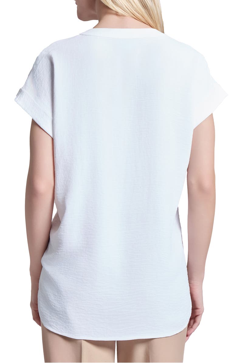 Jones New York Split Neck Cuff Cap Sleeve Tunic Top, Alternate, color, 