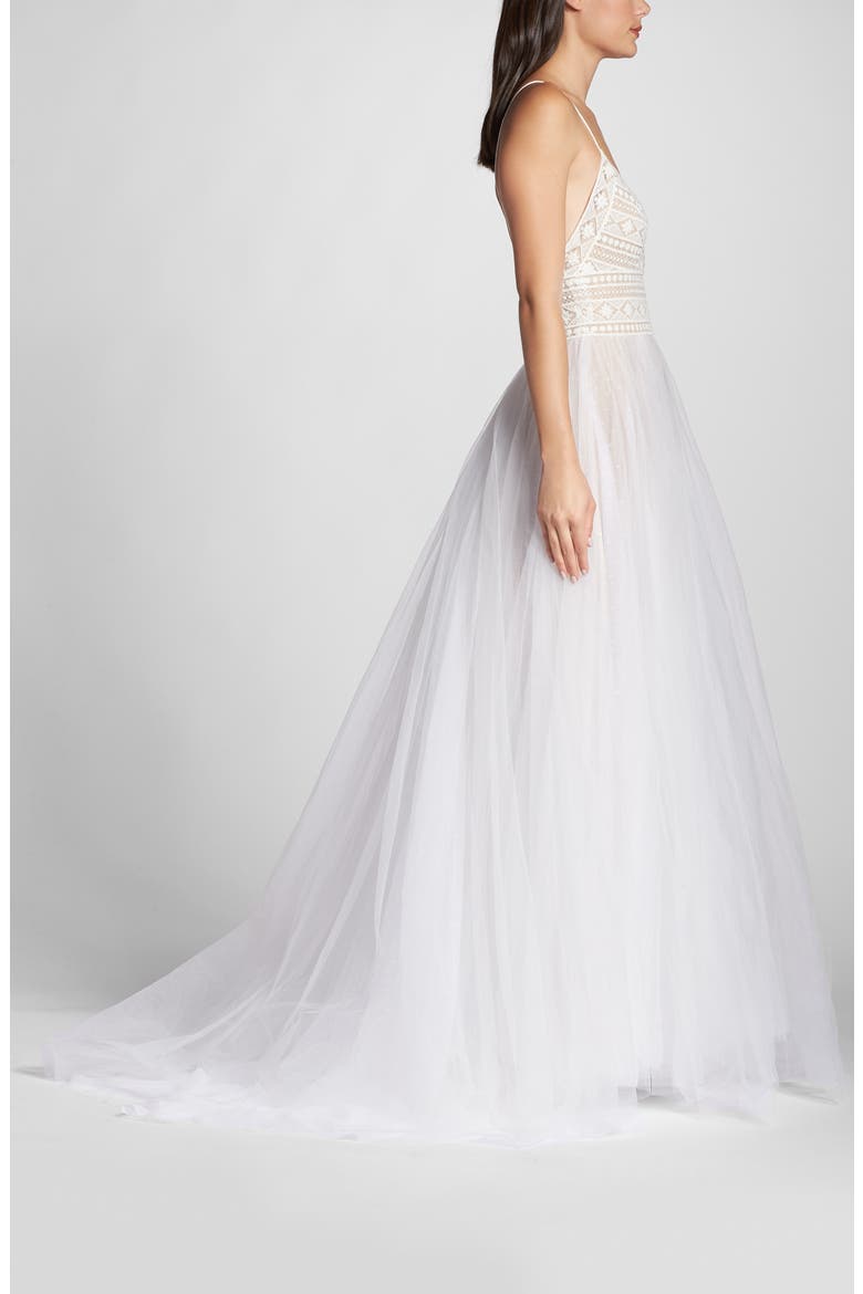Thistle Tulle Ballgown, Alternate, color, IVORY/ BRONZE