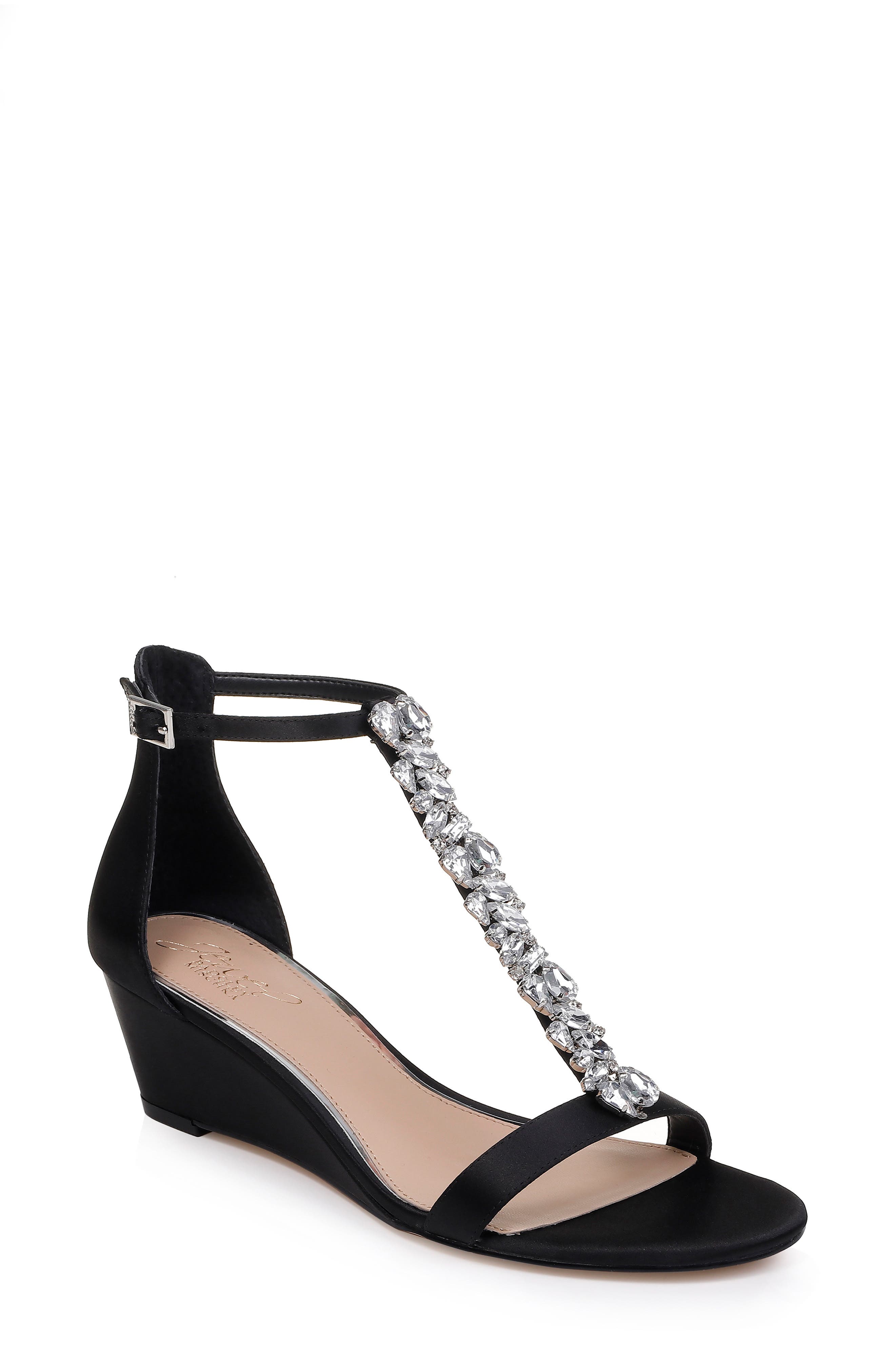 Jewel Badgley Mischka Darrell Embellished Wedge Sandal, Main, color, 