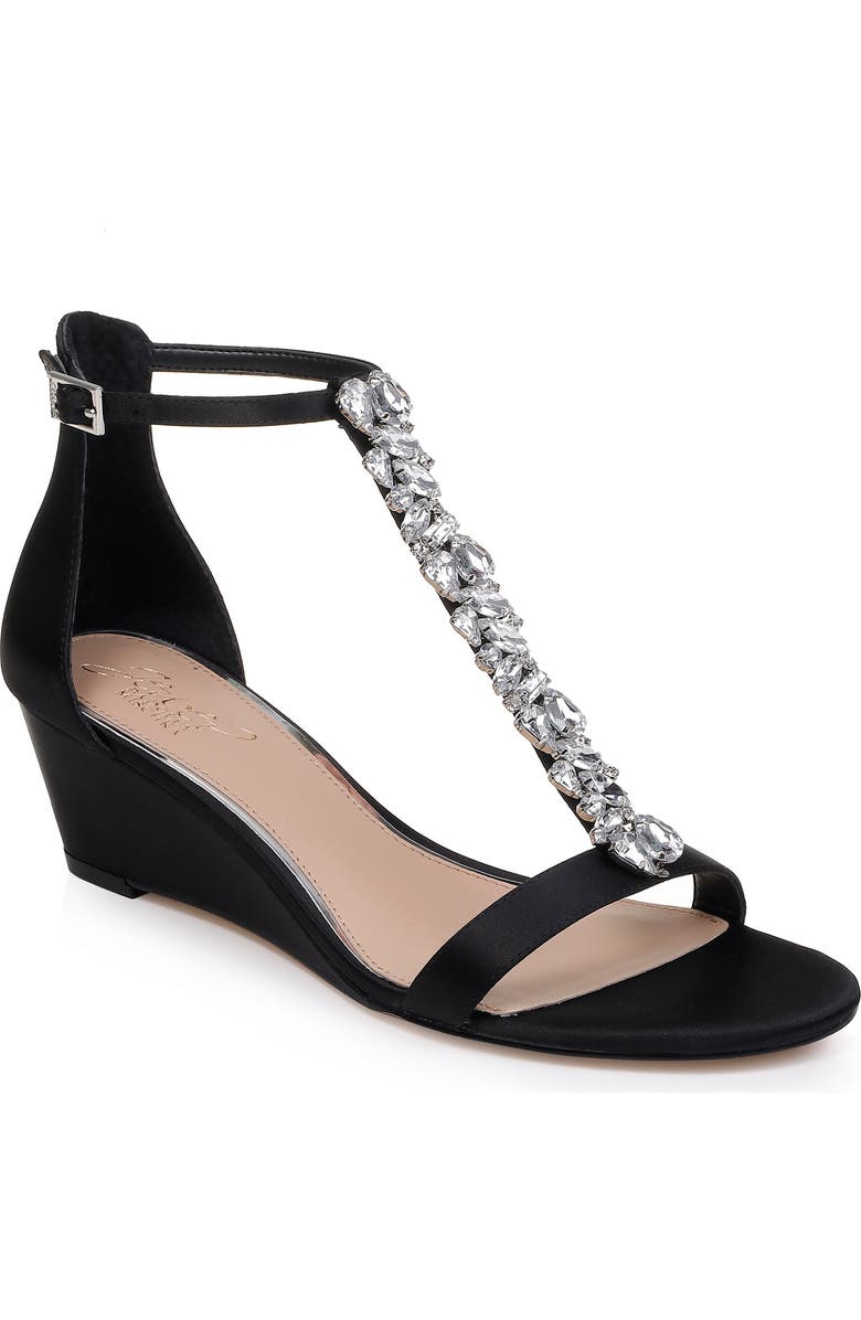 Jewel Badgley Mischka Darrell Embellished Wedge Sandal, Main, color,