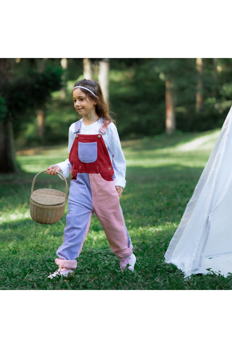 Patchwork Chunky Cord Overalls, Alternate, color, Rosebed