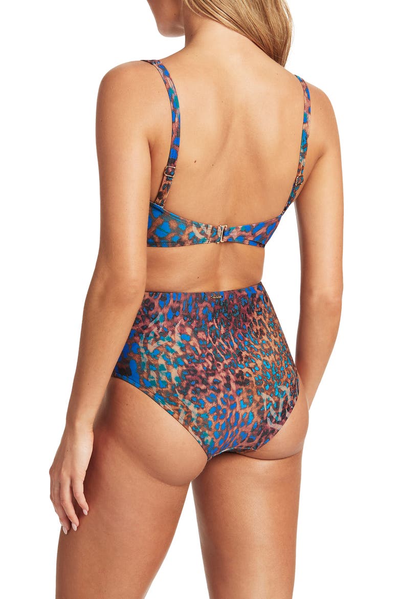Cross Front Multifit Bikini Top, Alternate, color, BLUE