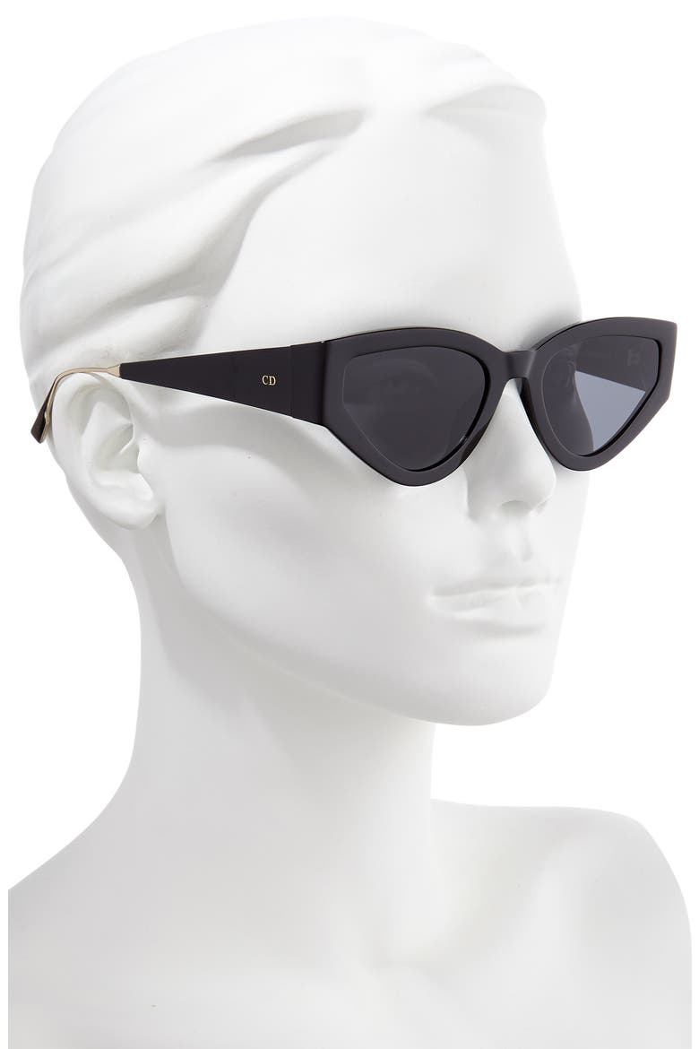 Catstyle1 53mm Cat Eye Sunglasses, Alternate, color, BLACK/ GREY AR