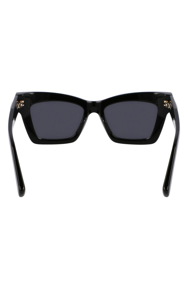 FERRAGAMO Prisma 52mm Modified Rectangular Sunglasses, Alternate, color, Black
