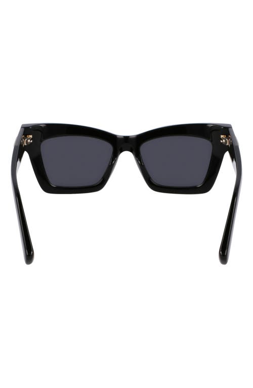 Ferragamo Prisma 52mm Modified Rectangular Sunglasses In Black