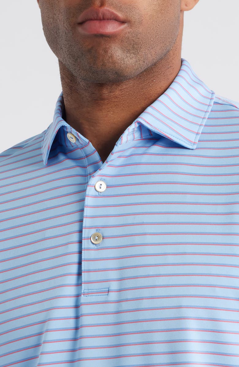 Peter Millar Dunnes Stripe Performance Jersey Polo, Alternate, color, Cottage Blue