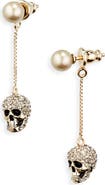 McQueen Alexander McQueen Pavé Skull Drop Earrings