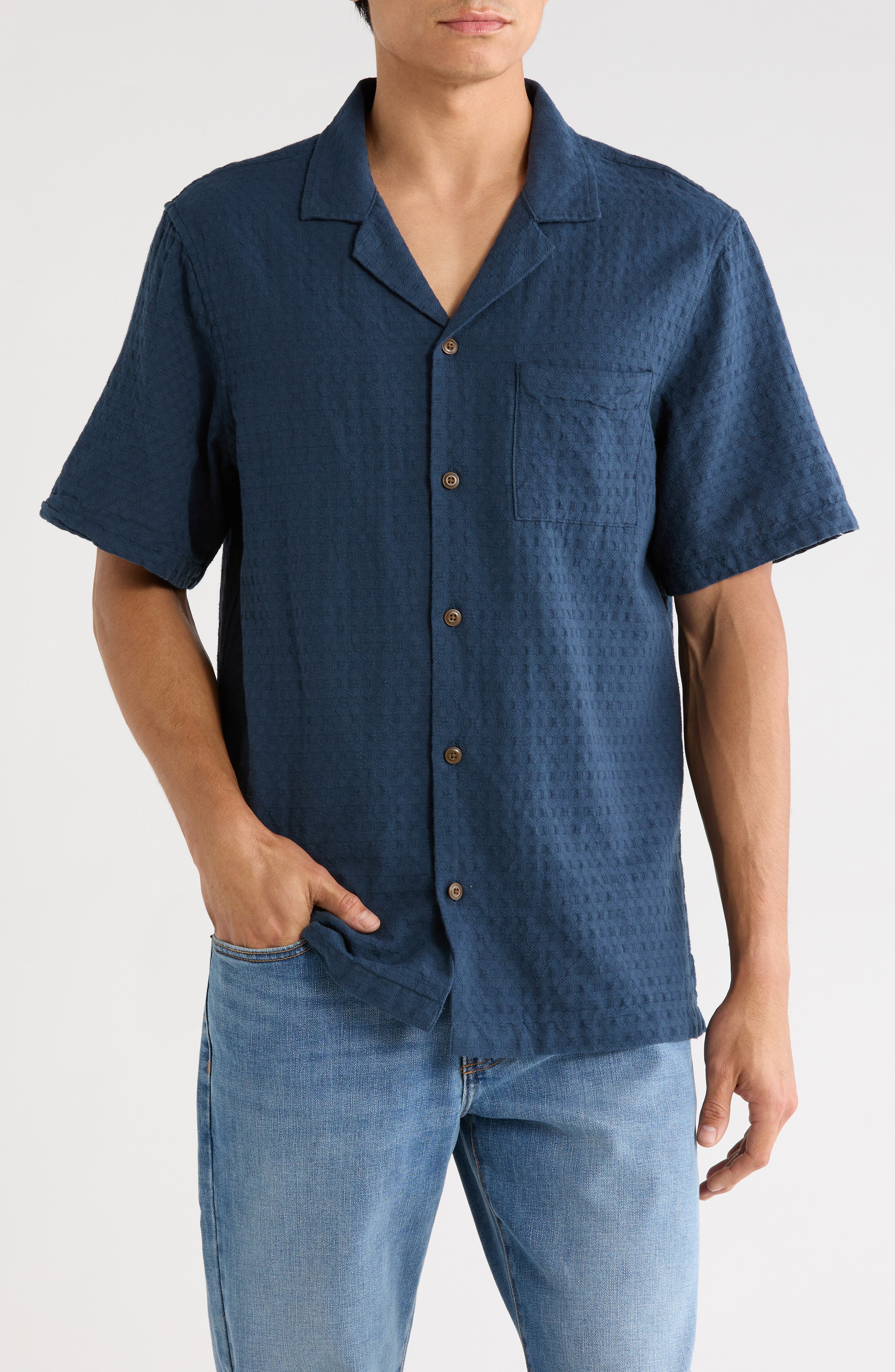 Dobby Cotton Camp Shirt