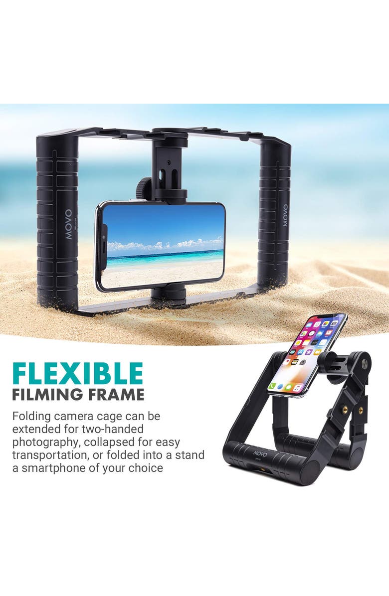 MOVO SPR-20 Foldable Smartphone Video Rig Cage, Alternate, color, Black