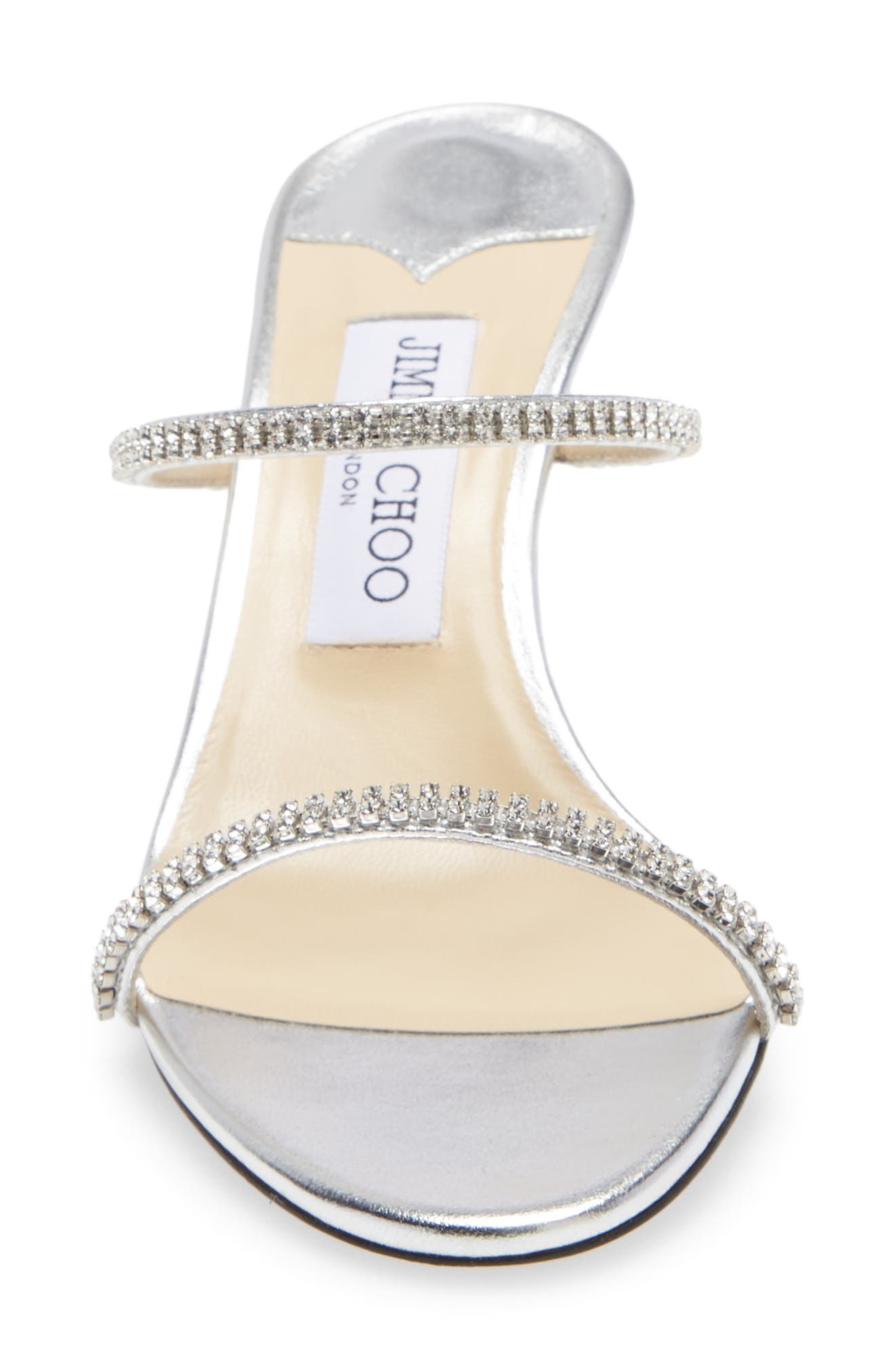 Brea Crystal Embellished Slide Sandal, Alternate, color, SILVER/ CRYSTAL