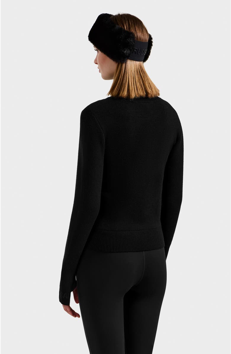 Rudsak Novie Knit Embellished Ski Logo Turtleneck Sweater, Alternate, color, Black