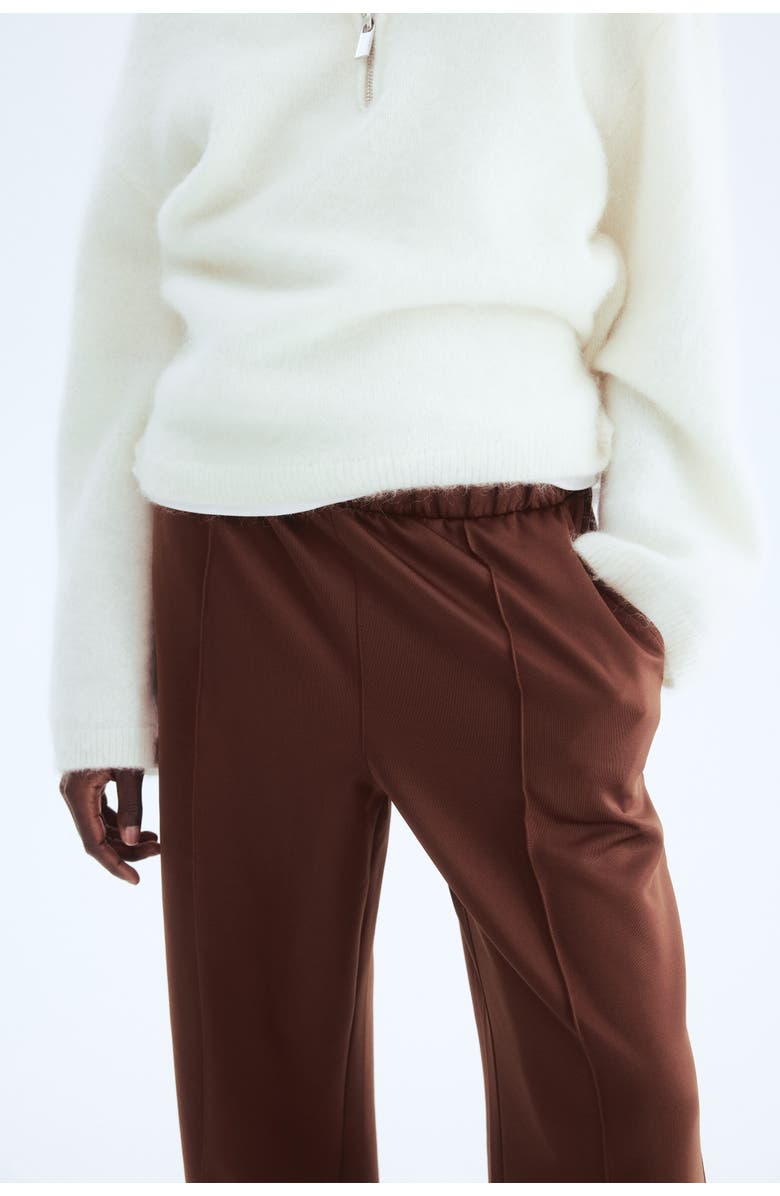 H&M Crease-front pull-on pants, Alternate, color, Brown