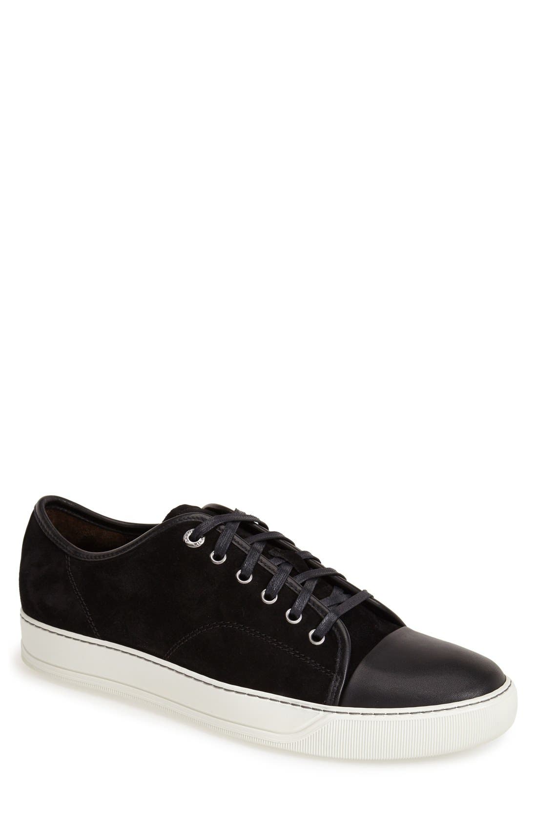 Low Top Sneaker, Main, color, BLACK SUEDE