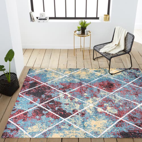 Jonathan Y Cole Minimalist Diamond Trellis Area Rug In Multi/white