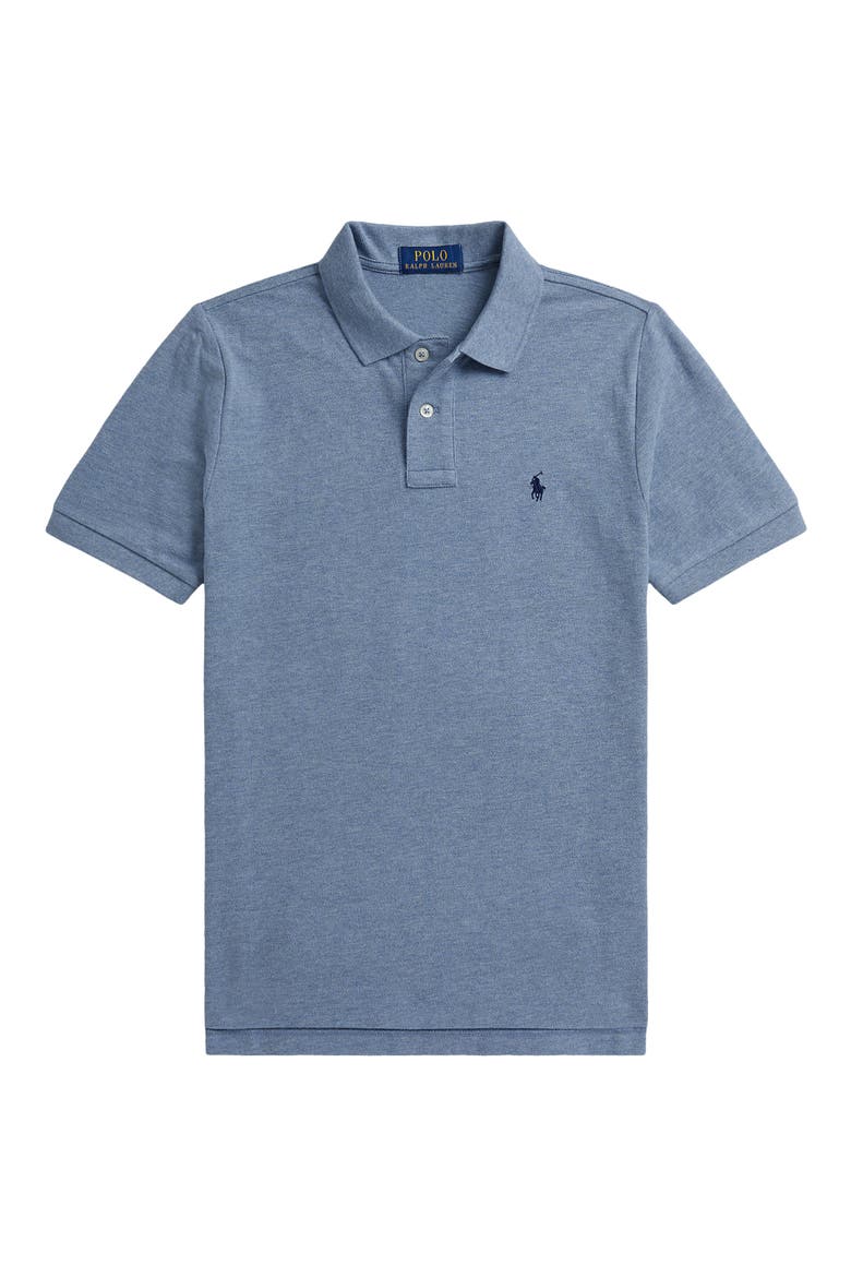 Kids' Cotton Mesh Polo, Main, color, BLUE