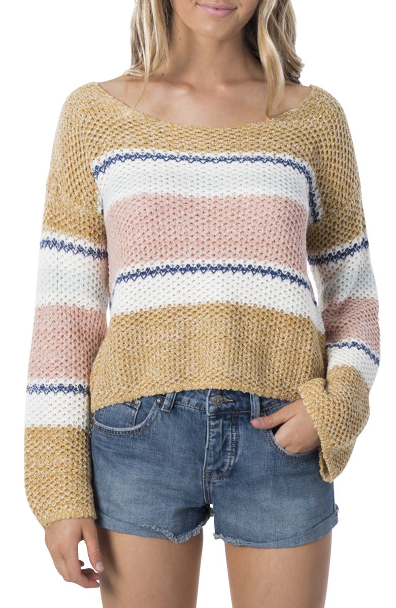 Rip Curl Sunsetters Stripe Sweater, Main, color, 