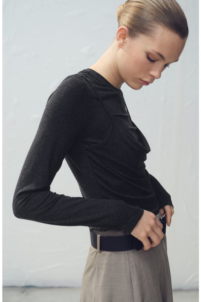 Combine Drape Top, Alternate, color, DARK HEATHER GREY
