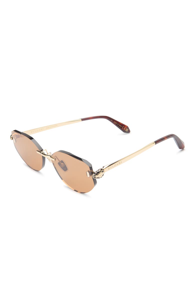 Serpenti Forever Rimless Square Sunglasses, Alternate, color, GOLD/ ROVIEX