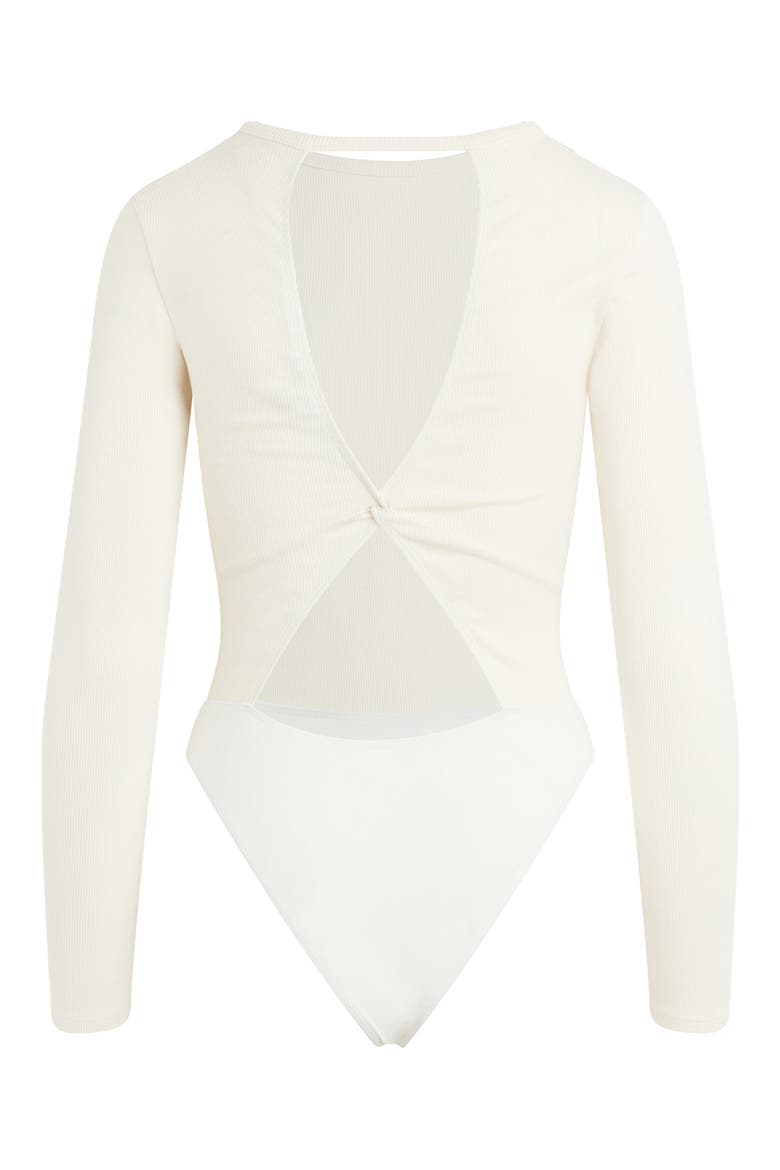 Knot Back Bodysuit, Alternate, color, ECRU