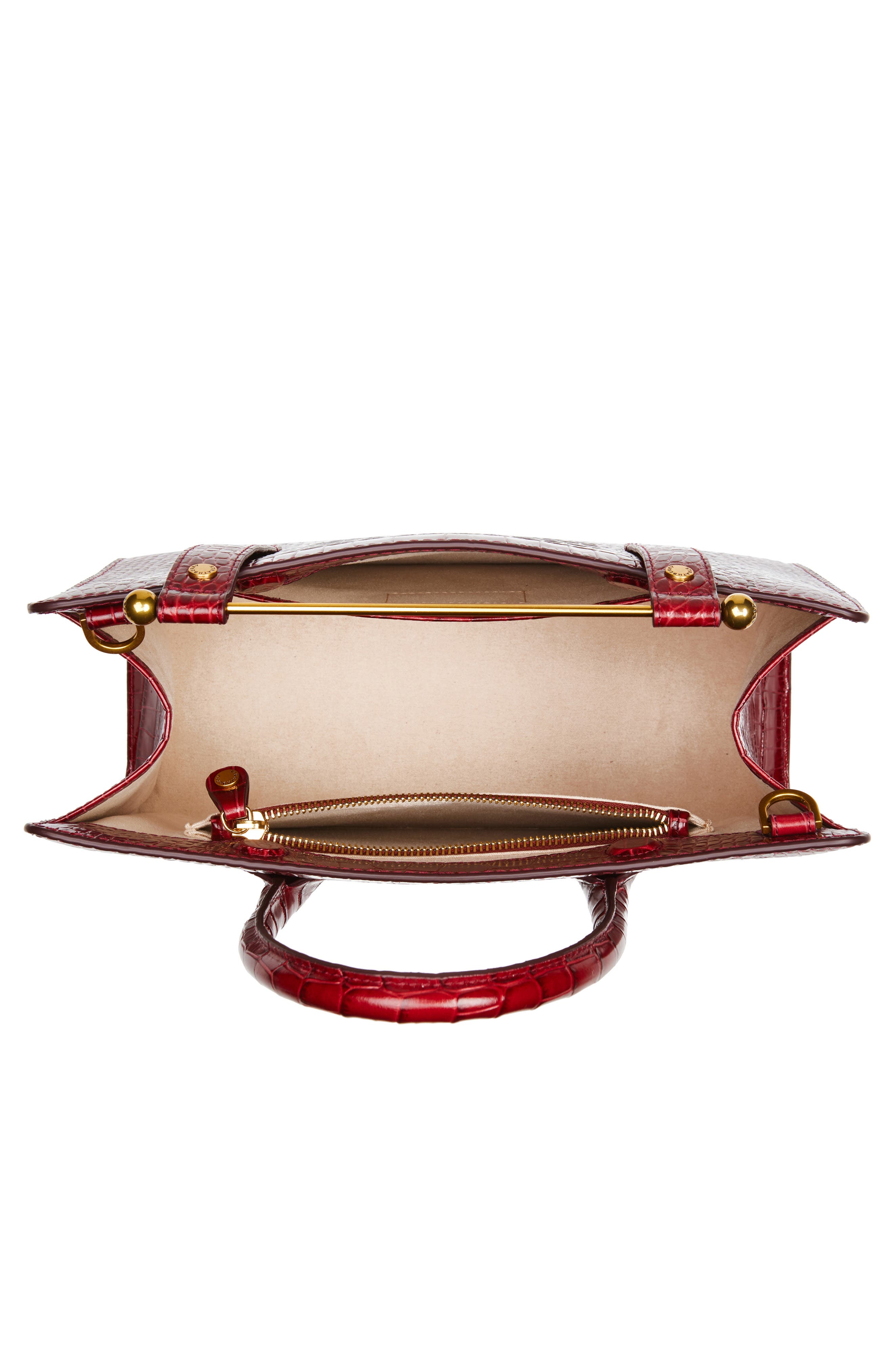 Strathberry Midi Croc Embossed Leather Tote, Alternate, color, Oxblood