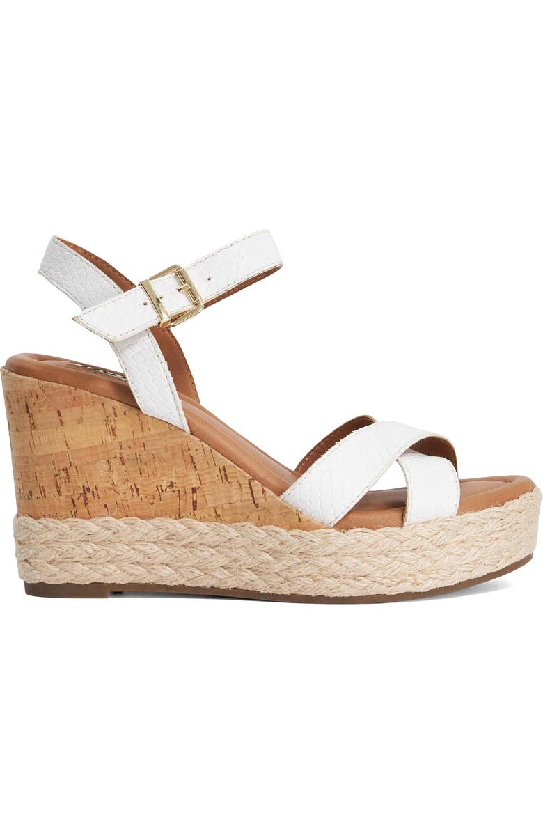 Dune London Kindest Platform Wedge Sandal, Alternate, color, White